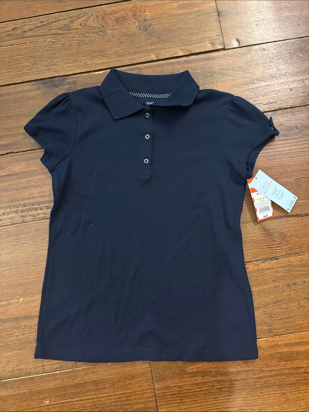 Cat & Jack Navy Blue Girls Polo Top School Uniform